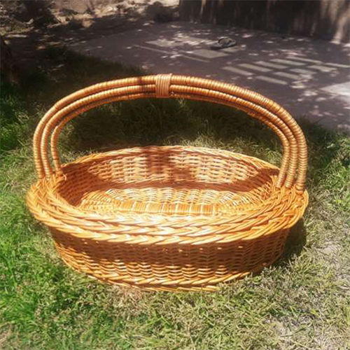 Brown Wicker Oval Flower Basket Set