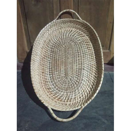 Cane Oval Tray With Handle