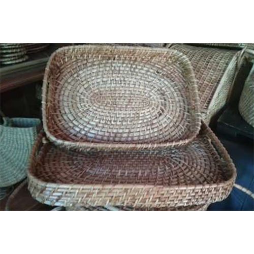 Cane Rectangular Tray Set