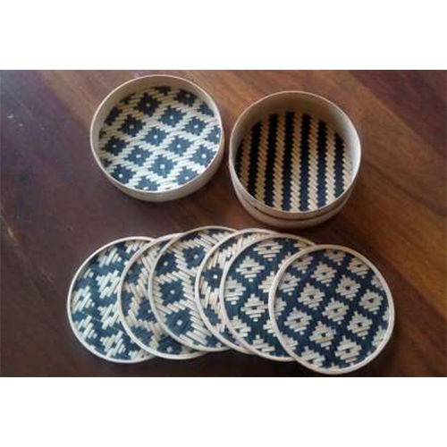 Round Bamboo Coaster With Box