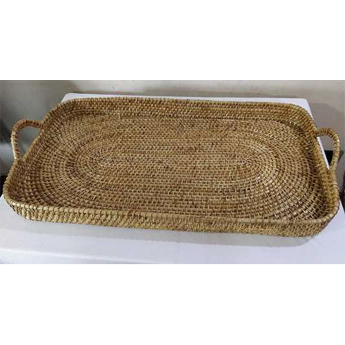Cane Rattan Rectangular Large Tray