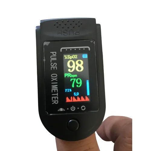 Black Finger Pulse Monitor Oximeter