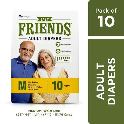 Friends Easy Adult Diapers Medium Size Waist 28-44 Inch