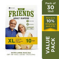 Friends Easy Adult Diapers Extra Large Size Waist 48-68 Inch