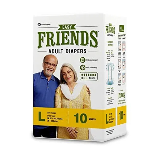 Friends Easy Adult Diapers Large Size Waist 38-60 inch High Absorbency Anti-Bacterial Core