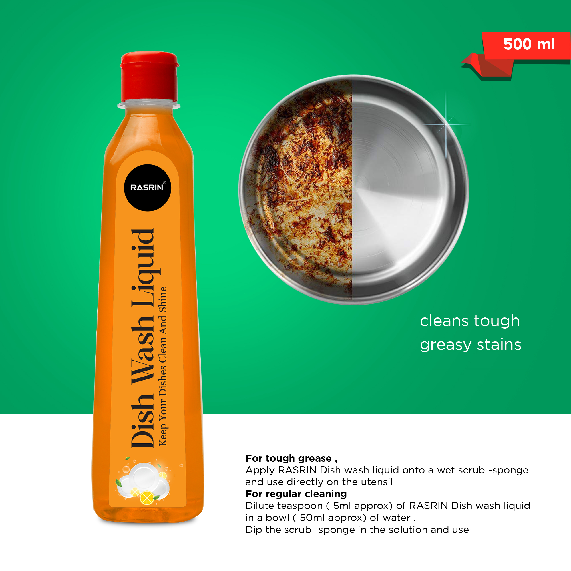 Rasrin 500ML Effective Dish Washing Liquid