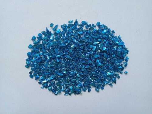 Sky blue shine color coating glass chips with premium category and quality glass beads special for jewelry manufacturing and art work special used