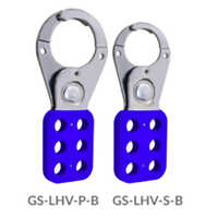 Gs-lhv-p-b Lockout Safety Hasp Vinyl Coated - Mild Steel, 1 Inch Jaw Size, 5 Mm Shackle Dia, Blue, Powder Coated Finish, Industrial Use, Rectangle Shape
