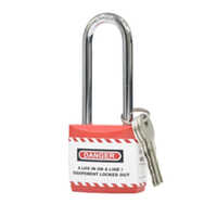 Gs-pjls-p-ka Safety Lockout Padlock-jacket - Abs Plastic, 46x43x22 Mm, Red & White | Keyed Alike, 3 Keys Included, Customization Options Available