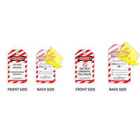 Padlock Identification Tags - 0.7mm Pvc , Customizable Design In Red & White, 145x80 Mm Size