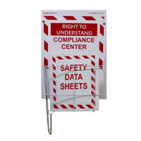 Safety Data Sheet Station - PVC Material, 355 x 508 mm Board Size, Red & White Color, Includes Binder and 945 mm Chain | 1 Year Warranty