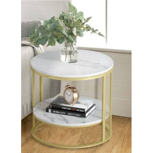 2 Tier Round Marble Center Coffee Table