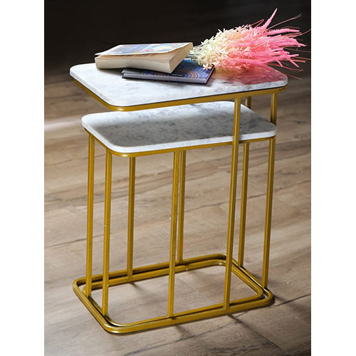 Eco-Friendly Golden Frame Marble Center Coffee Table