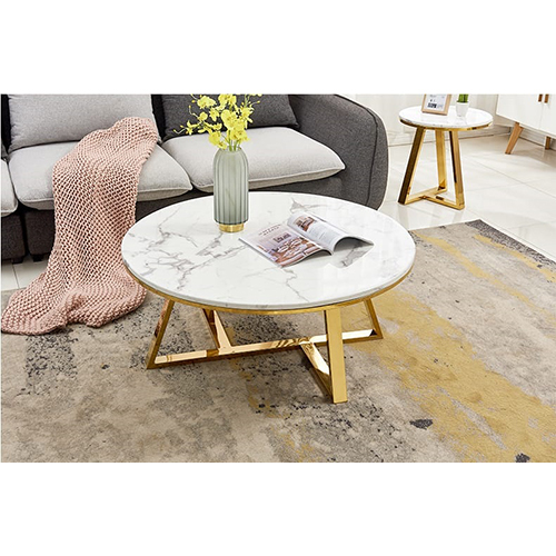 Smooth Shiny Look, Perfect Shape Marble Center Coffee Table