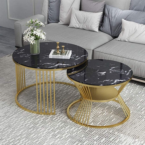 Painted Stylish Marble Center Coffee Table