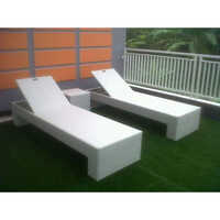 Designer Aluminum Sun Lounger - Glossy Finish, 30 Inch Width | Monitored Look, Antique Appearance, Cushioned Arms
