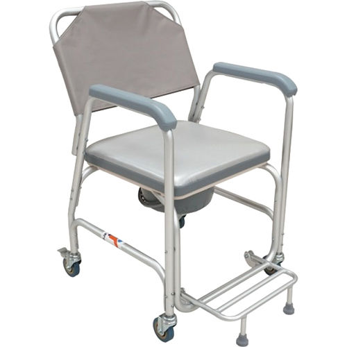 WHEELCHAIR COMMODE ALUMINIUM - 2 INCH WHEELS