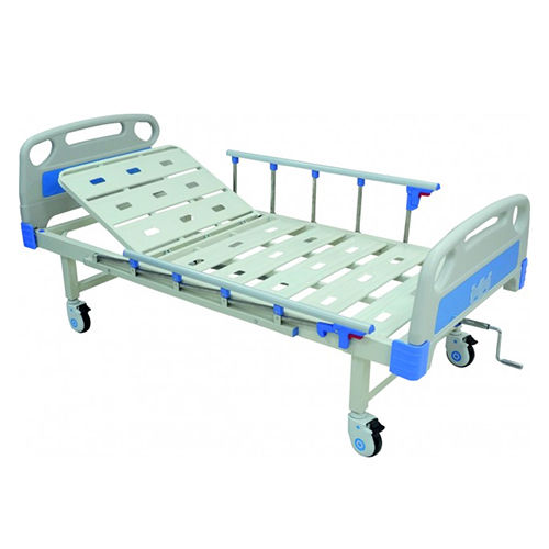 BACKREST-SEMI-FOWLER COT Hospital Bed WITH ALUMINIUM RAILINGS ABS BOARDS AND CASTORS