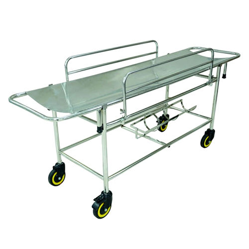 STRETCHER TROLLEY WITH RAILINGS AND CYLINDER PROVISION