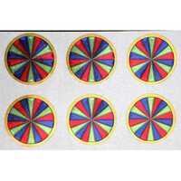 Chromo - Pvc Round Label With Hot Melt Adhesive | Multicolour Self-adhesive Design Printing