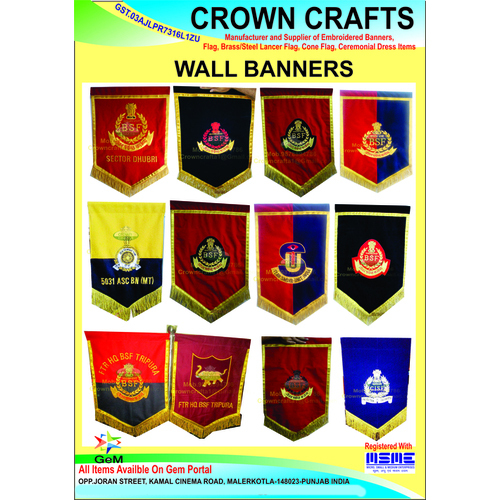 Embroidery Multicolored Banner - Color: As Per Customer