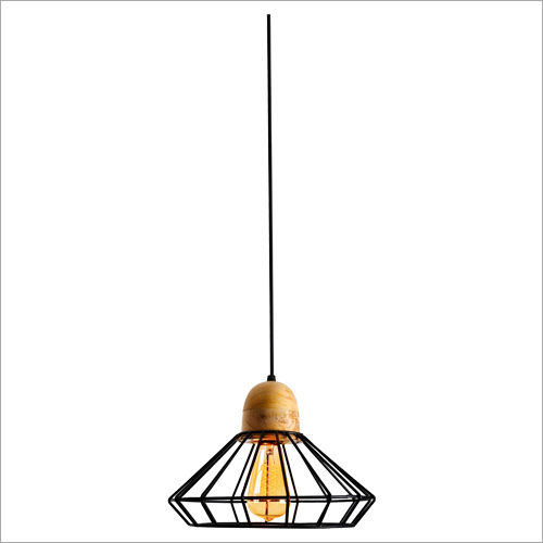 VINTAGE Industrial Wooden Pendant Light