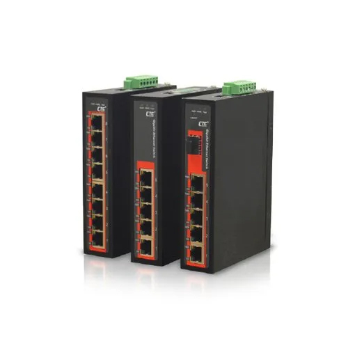 IGS-800 Industrial Unmanaged Ethernet Switches - Metal and ABS Material, Various Sizes Available, Required LED Indicator, Sleek Black Design