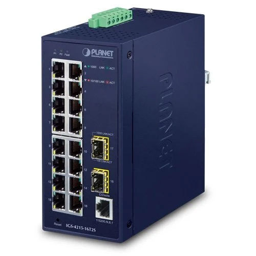 Blue 16Port  Industrial Ethernet Switch