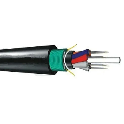 Black 6 Core Single Mode Armored Fiber Optic Cable