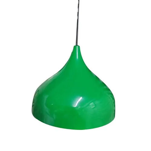 Metal 330mm Aluminium Green Hanging Light