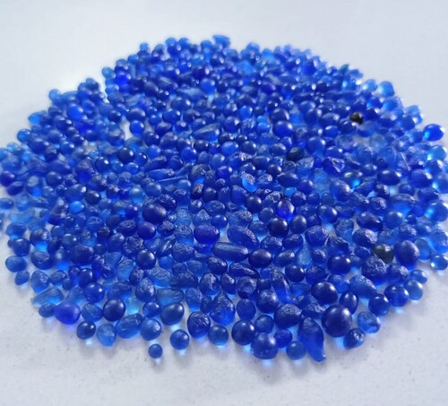 blue color Round glass beads industrial project used terrazzo flooring and marble grit wash stone gravels