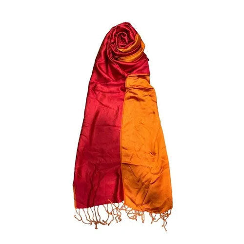 Silk Fringes Modal Shawls - Color: Orange