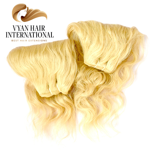 Raw Human Hair Virgin Blonde Double Drawn Aligned Cuticle Hair Virgin Human Hair Bundles