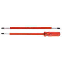 Insulated 2 in 1 Reversible Screw Driver with Hexagon Rod and Extra Hard Tips