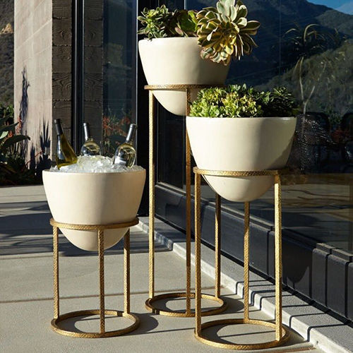 White Fiber Modern Cup Planter