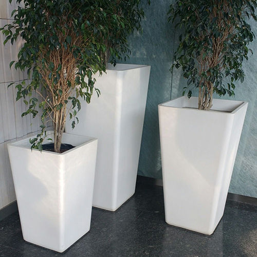 White Fiber Modern Pillar Planter