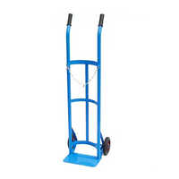 Single Cylinder Trolley - High Quality Mild Steel, Portable Design With 2 Wheels, Durable Blue Finish