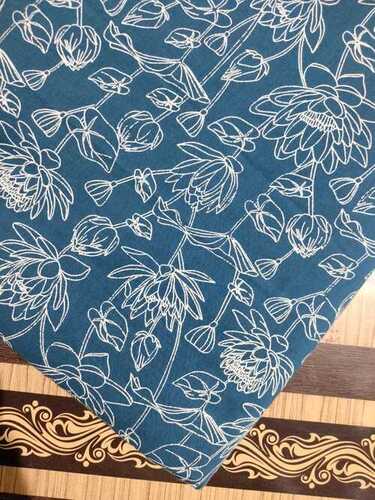 BLUE COLOR PURE COTTON HAND BLOCK PRINTED FABRIC
