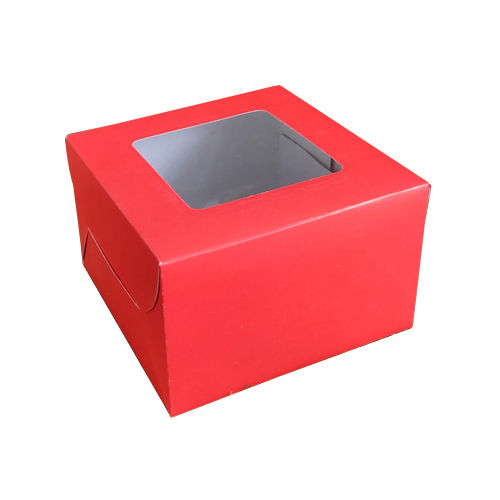 Red 10 X 10 X 10 Inch Window Cake Box