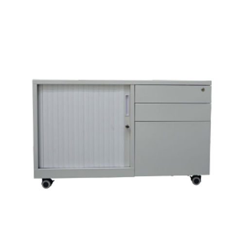 Grey Mobile Caddy Aisle And Back Storage Cabinet