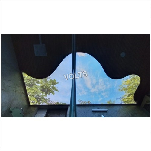 Stretch Fabric Ceiling - Coated, 0.5 mm Thickness, 16.5ft Width , Translucent Bright Lighting, Wooden Design in Brown