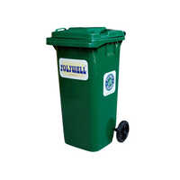 120 L Regular Wheeled Dustbin - Color: Green