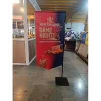 Printed Promotional Flags - 110gm Durable Polyester, 2x6ft To 4x8ft Customizable Sizes, Aluminium & Fiberglass Poles, Versatile Base Options For Indoor/outdoor Use