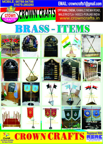 BRASS ITEMS AND BUNTING FLAGS