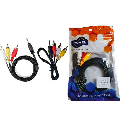 RETAIL- 3 RCA Composite Audio Video AV Cable, For Tv & Dvd at best price in  Noida