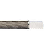 Easy Flow Convoluted Ptfe Hose - Industrial Size Variations | Black Round Design For Enhanced Flexibility