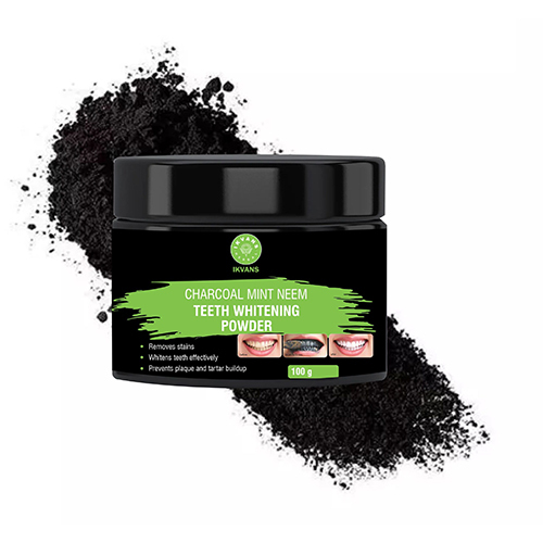 Ikvans Charcoal Teeth Powder - Herbal Formula for Body Care | Industrial Use, Grade A, Ideal for Men and Women, Store in a Dry Place