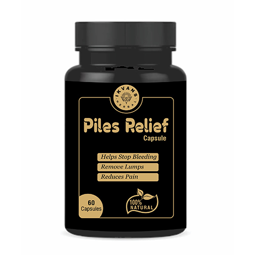 Ikvans Piles Relief Cap - Herbal Capsules for Men & Women | Industrial Usage with Natural Herbal Ingredients, Store in Dry Place