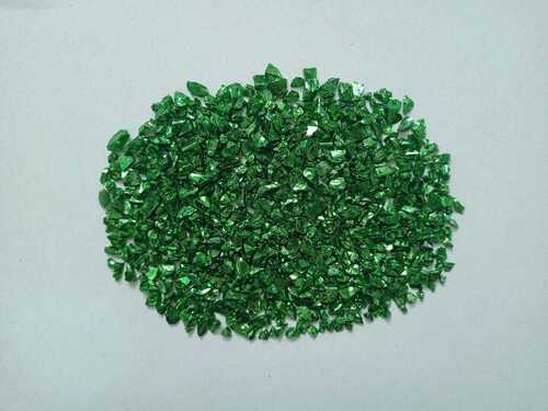 Color Coated Glass Stone Chips - 1-3 mm & 3-6 mm Sizes, Polished Finish in Vibrant Green for Art, Landscaping, and Home DÃ©cor