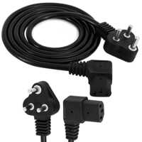 1.5 Mtr Desktop Power Cord L Shape - Color: Black